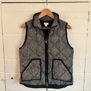 J.Crew Herringbone Puffer Vest | Quilted Winter Layer | Preppy Classic | Neutral